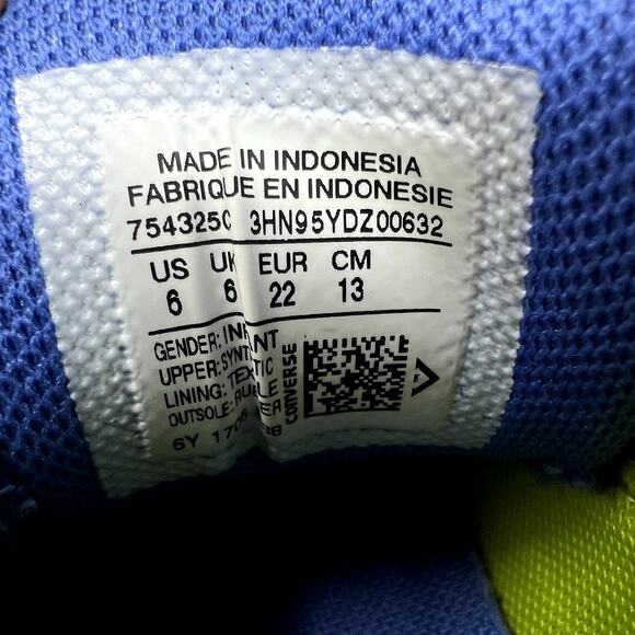 Converse All Star Sneakers Kids Size 6 Black & Green Chuck Taylor Extra Comfort - Picture 2 of 10